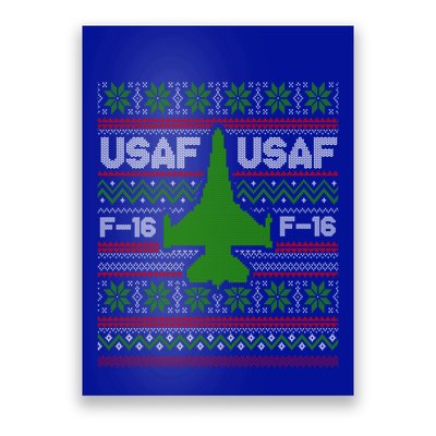 F16 Usaf Ugly Christmas Sweater Funny Gift Fighter Pilot Poster