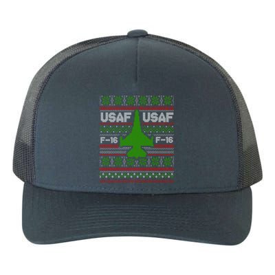 F16 Usaf Ugly Christmas Sweater Funny Gift Fighter Pilot Yupoong Adult 5-Panel Trucker Hat