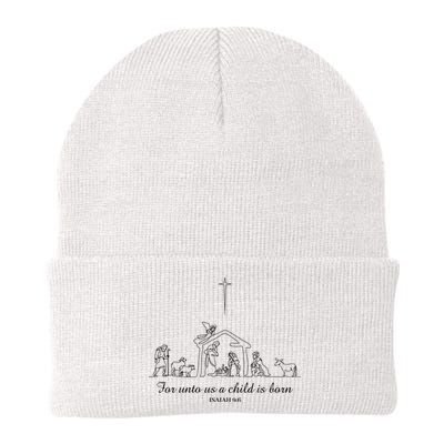 For Unto Us A Child Is Born Isaiah 96 Merry Christmas Knit Cap Winter Beanie