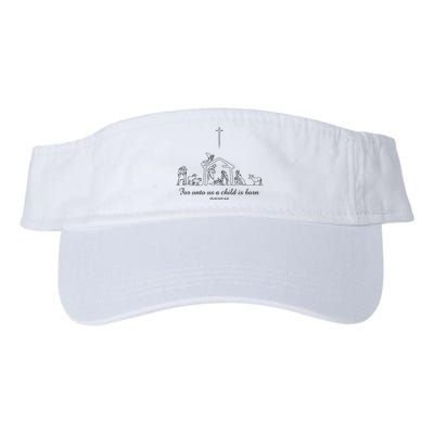 For Unto Us A Child Is Born Isaiah 96 Merry Christmas Valucap Bio-Washed Visor