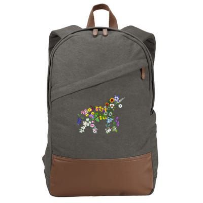 Floral Unicorn Wildflowers Flower Unicorn Shape Cotton Canvas Backpack