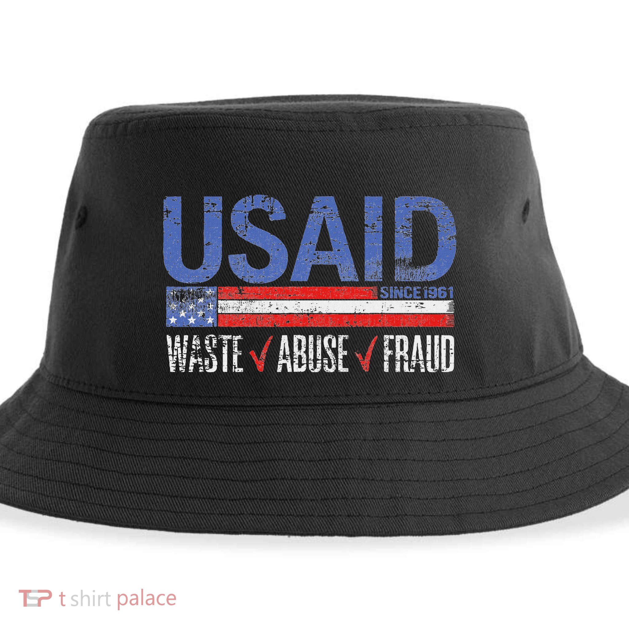 Funny Usaid Waste Abuse Fraud Since 1961 D.O.G.E 2025 Sustainable Bucket Hat