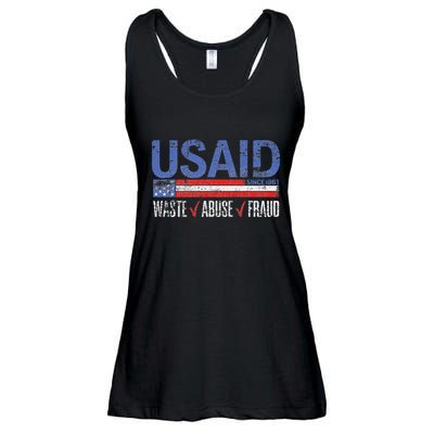 Funny Usaid Waste Abuse Fraud Since 1961 D.O.G.E 2025 Ladies Essential Flowy Tank
