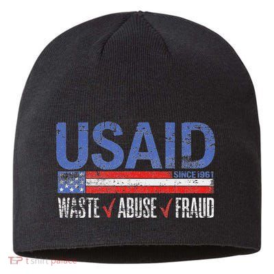 Funny Usaid Waste Abuse Fraud Since 1961 D.O.G.E 2025 Sustainable Beanie