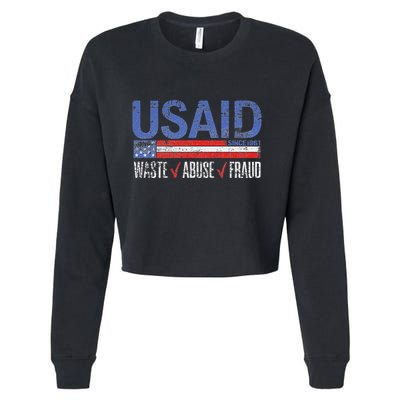 Funny Usaid Waste Abuse Fraud Since 1961 D.O.G.E 2025 Cropped Pullover Crew