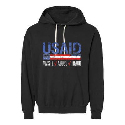 Funny Usaid Waste Abuse Fraud Since 1961 D.O.G.E 2025 Garment-Dyed Fleece Hoodie
