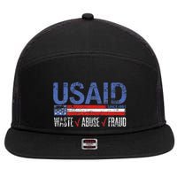 Funny Usaid Waste Abuse Fraud Since 1961 D.O.G.E 2025 7 Panel Mesh Trucker Snapback Hat