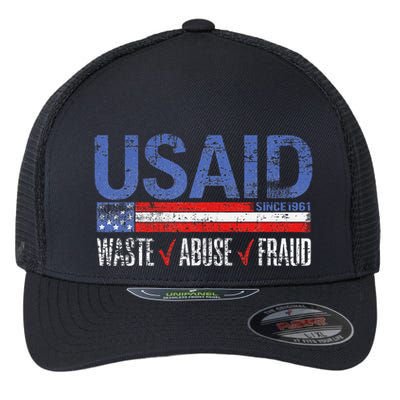 Funny Usaid Waste Abuse Fraud Since 1961 D.O.G.E 2025 Flexfit Unipanel Trucker Cap