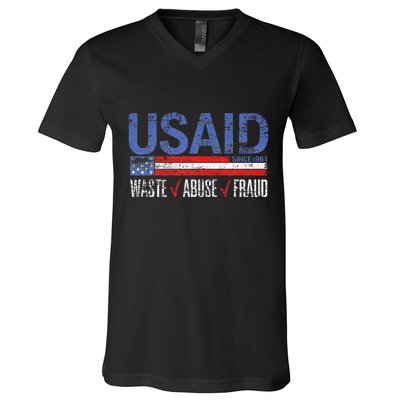 Funny Usaid Waste Abuse Fraud Since 1961 D.O.G.E 2025 V-Neck T-Shirt