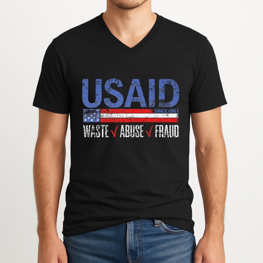 Funny Usaid Waste Abuse Fraud Since 1961 D.O.G.E 2025 V-Neck T-Shirt