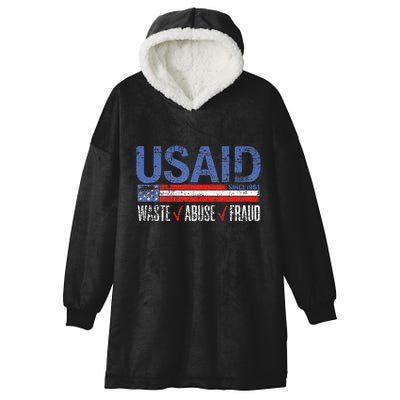 Funny Usaid Waste Abuse Fraud Since 1961 D.O.G.E 2025 Hooded Wearable Blanket
