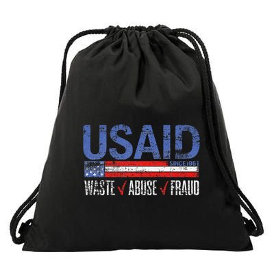 Funny Usaid Waste Abuse Fraud Since 1961 D.O.G.E 2025 Drawstring Bag