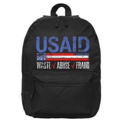 Funny Usaid Waste Abuse Fraud Since 1961 D.O.G.E 2025 16 in Basic Backpack