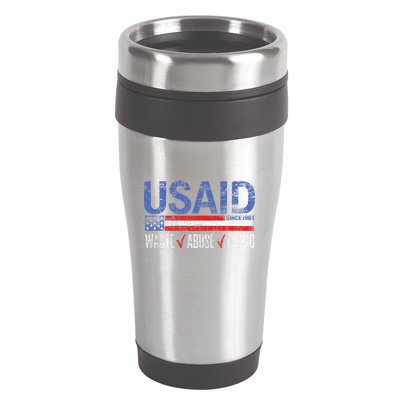 Funny Usaid Waste Abuse Fraud Since 1961 D.O.G.E 2025 16oz Travel Tumbler