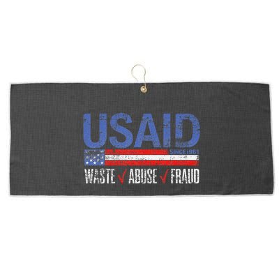 Funny Usaid Waste Abuse Fraud Since 1961 D.O.G.E 2025 Large Microfiber Waffle Golf Towel