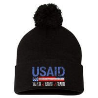 Funny Usaid Waste Abuse Fraud Since 1961 D.O.G.E 2025 Pom Pom 12in Knit Beanie