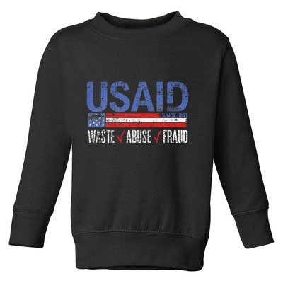 Funny Usaid Waste Abuse Fraud Since 1961 D.O.G.E 2025 Toddler Sweatshirt