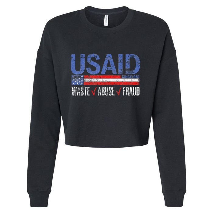 Funny Usaid Waste Abuse Fraud Since 1961 D.O.G.E 2025 Cropped Pullover Crew