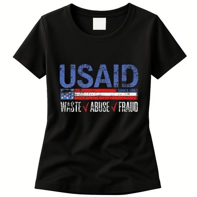Funny Usaid Waste Abuse Fraud Since 1961 D.O.G.E 2025 Womens T-Shirt
