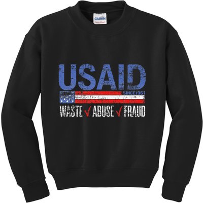 Funny Usaid Waste Abuse Fraud Since 1961 D.O.G.E 2025 Kids Sweatshirt