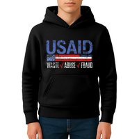 Funny Usaid Waste Abuse Fraud Since 1961 D.O.G.E 2025 Kids Hoodie