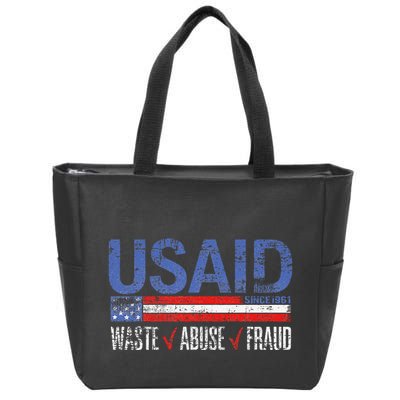 Funny Usaid Waste Abuse Fraud Since 1961 D.O.G.E 2025 Zip Tote Bag