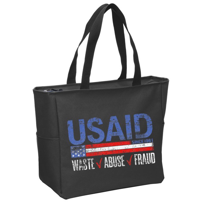 Funny Usaid Waste Abuse Fraud Since 1961 D.O.G.E 2025 Zip Tote Bag