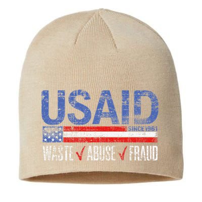 Funny Usaid Waste Abuse Fraud Since 1961 D.O.G.E 2025 Sustainable Beanie