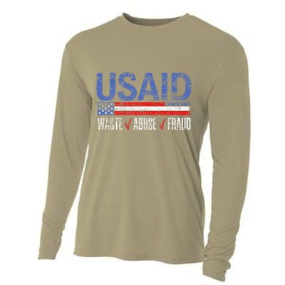 Funny Usaid Waste Abuse Fraud Since 1961 D.O.G.E 2025 Cooling Performance Long Sleeve Crew
