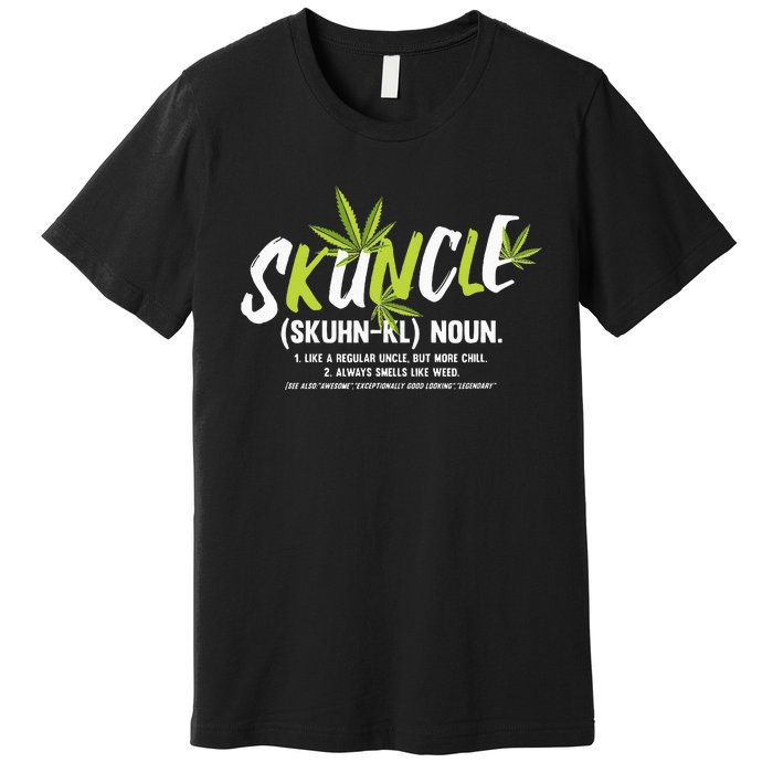 Funny Uncle Weed Smoker Skuncle Marijuana Uncle Premium T-Shirt