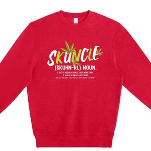 Funny Uncle Weed Smoker Skuncle Marijuana Uncle Premium Crewneck Sweatshirt