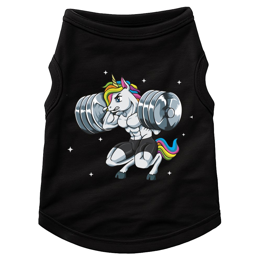 Funny Unicorn Weightlifting Deadlift Fitness Gym Squat Gift Doggie Tank