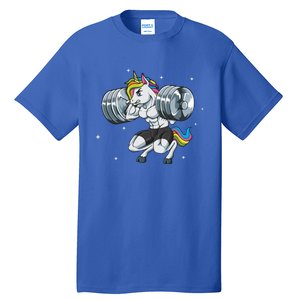 Funny Unicorn Weightlifting Deadlift Fitness Gym Squat Gift Tall T-Shirt