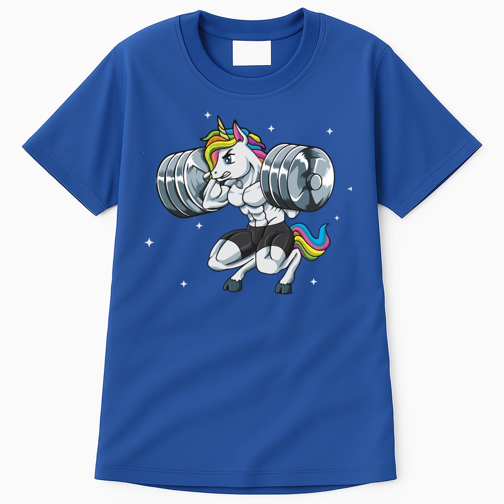 Funny Unicorn Weightlifting Deadlift Fitness Gym Squat Gift Tall T-Shirt
