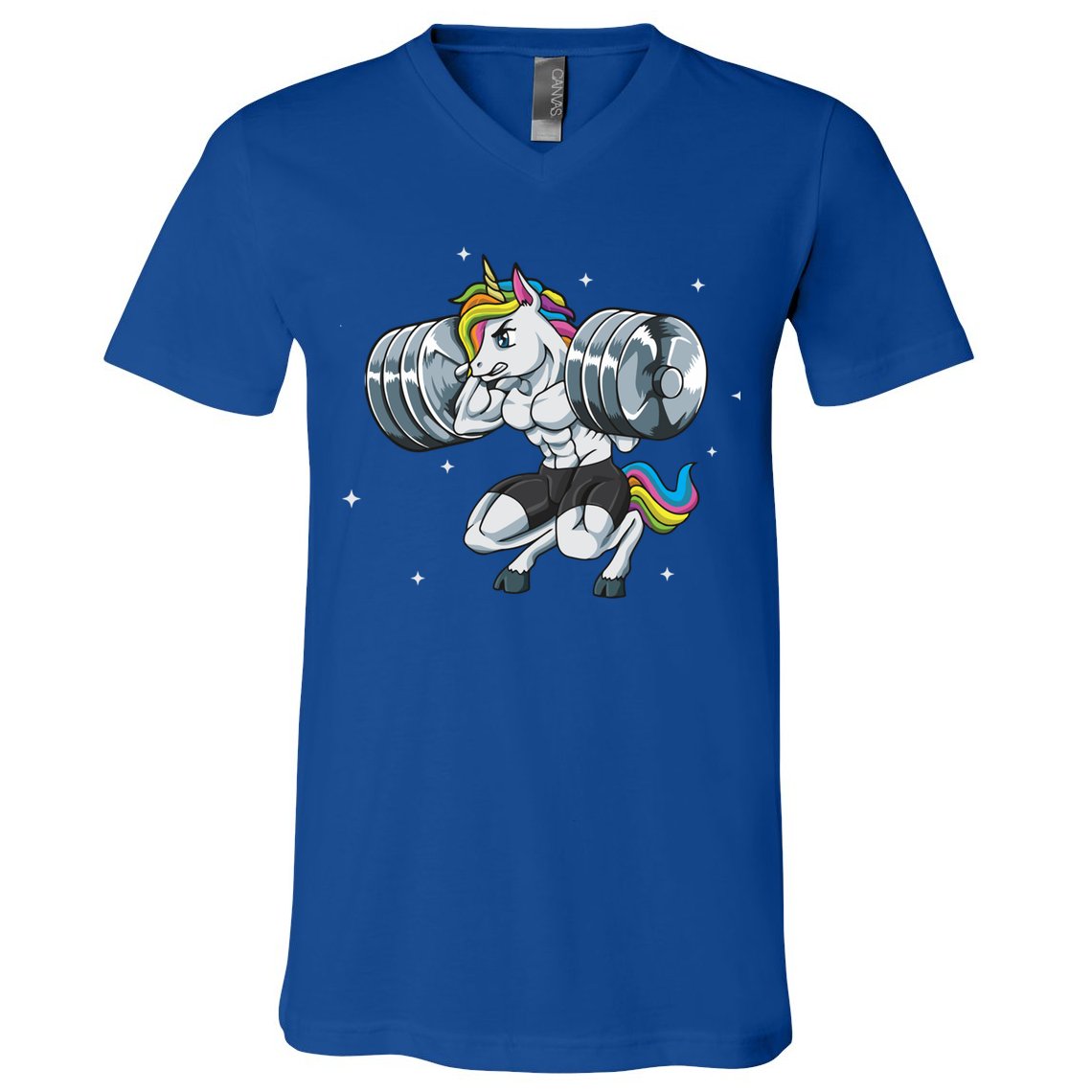 Funny Unicorn Weightlifting Deadlift Fitness Gym Squat Gift V-Neck T-Shirt