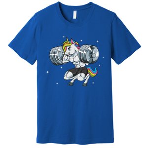 Funny Unicorn Weightlifting Deadlift Fitness Gym Squat Gift Premium T-Shirt