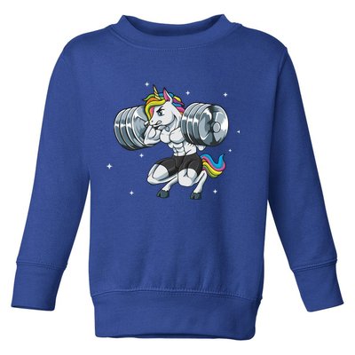 Funny Unicorn Weightlifting Deadlift Fitness Gym Squat Gift Toddler Sweatshirt
