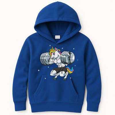 Funny Unicorn Weightlifting Deadlift Fitness Gym Squat Gift Kids Hoodie