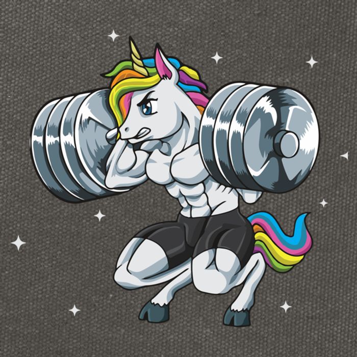 Funny Unicorn Weightlifting Deadlift Fitness Gym Squat Gift Cotton Canvas Backpack
