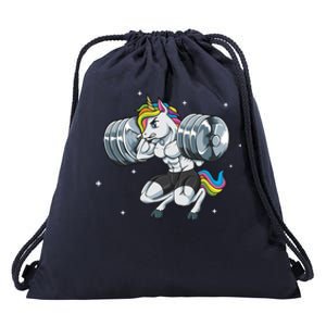 Funny Unicorn Weightlifting Deadlift Fitness Gym Squat Gift Drawstring Bag