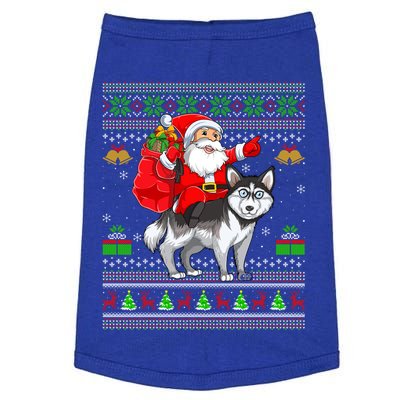 Funny Ugly Xmas Santa Riding Siberian Husky Dog Christmas Gift Doggie Tank