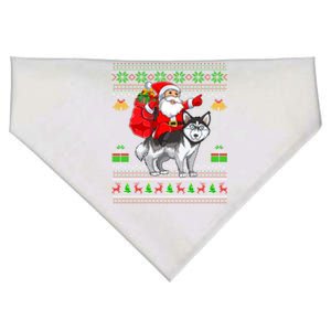 Funny Ugly Xmas Santa Riding Siberian Husky Dog Christmas Gift USA-Made Doggie Bandana