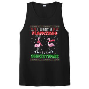 Flamingo Ugly Xmas Sweater I Want A Flamingo For Christmas Gift PosiCharge Competitor Tank