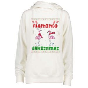 Flamingo Ugly Xmas Sweater I Want A Flamingo For Christmas Gift Womens Funnel Neck Pullover Hood