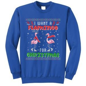 Flamingo Ugly Xmas Sweater I Want A Flamingo For Christmas Gift Sweatshirt