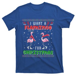 Flamingo Ugly Xmas Sweater I Want A Flamingo For Christmas Gift T-Shirt