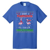 Flamingo Ugly Xmas Sweater I Want A Flamingo For Christmas Gift Tall T-Shirt