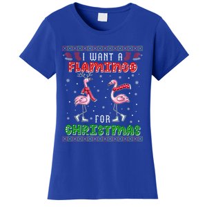 Flamingo Ugly Xmas Sweater I Want A Flamingo For Christmas Gift Women's T-Shirt