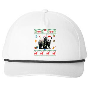 Funny Ugly Xmas Sweater Animals Lights Christmas Panda Bear Great Gift Snapback Five-Panel Rope Hat