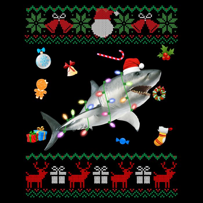 Funny Ugly Xmas Sweater Animals Lights Christmas Shark Meaningful Gift Bucket Hat